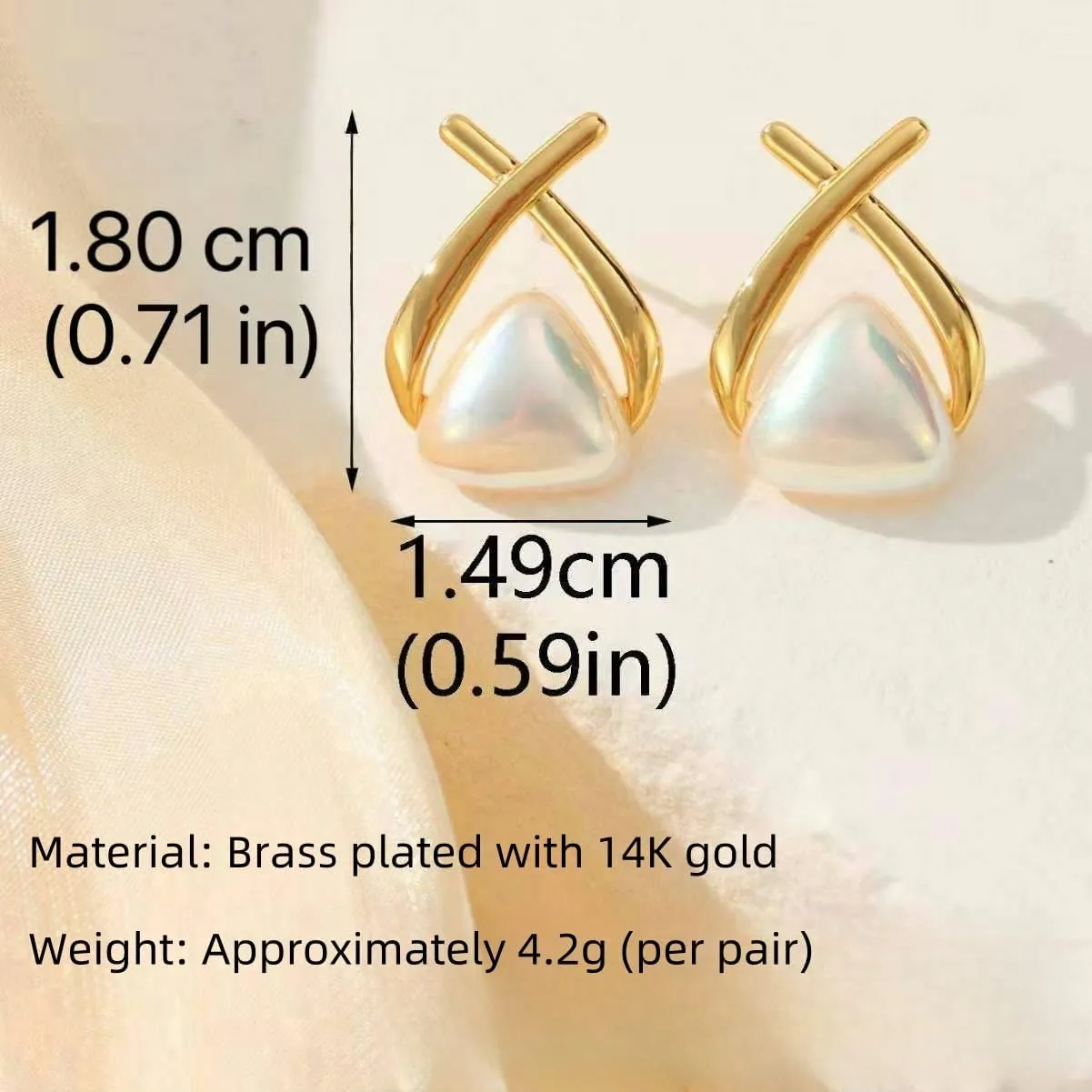 gold earrings for women -Stylish Gold-Plated Pearl Earrings,Hypoallergenic Women's Stud & Dangle EarringsIdeal for Women Gifts