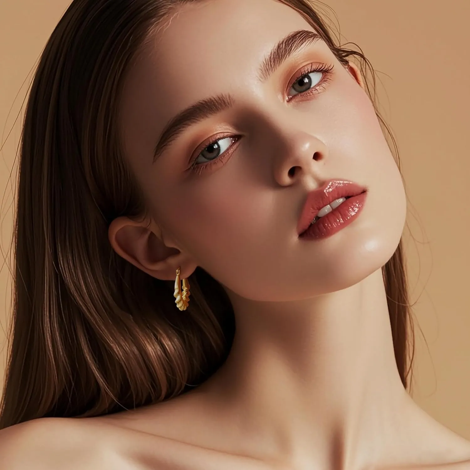 Gold Hoop Earrings for Women, 925 Sterling Silver Post Chunky Gold Hoops for Women, Gold Plated Hypoallergenic Dangle Earrings Jewelry for Women Trendy
