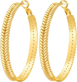 Gold Hoop Earrings for Women, 925 Sterling Silver Post Chunky Gold Hoops for Women, Gold Plated Hypoallergenic Dangle Earrings Jewelry for Women Trendy