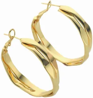 Gold Hoop Earrings for Women Trendy, 14K Gold Chunky Twisted Hoops Earring Hypoallergenic Ear Jewelry Statement Earrings
