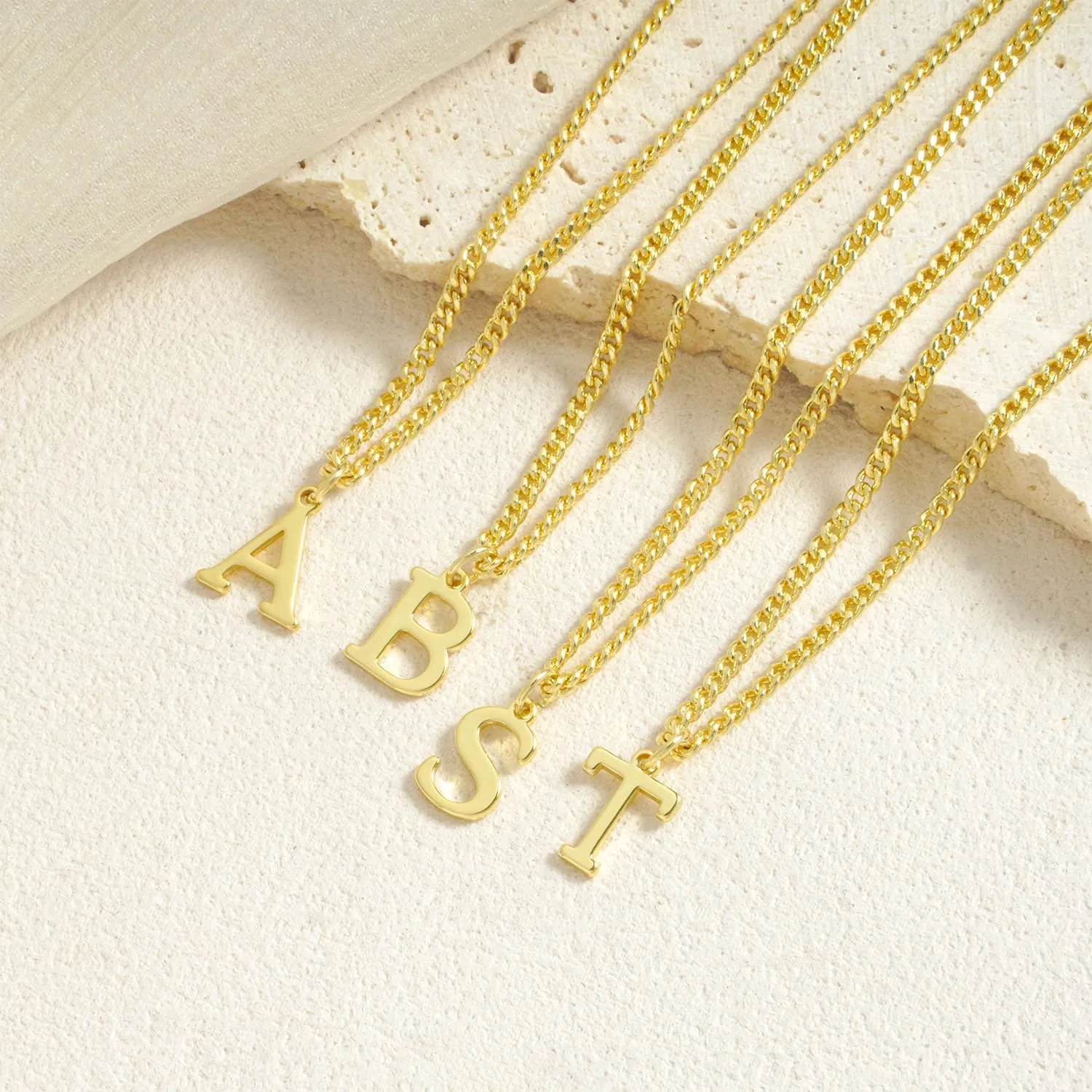 Gold Initial Necklaces for Women, Dainty 14K Gold Letter Necklace Cute Tiny A-Z Letter Pendant Personalized Monogram Name Necklace for Women Trendy Fashion Jewelry Gift for Her