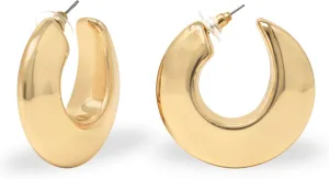 Gold Plated Chunky Hoop Earrings for Women  Lightweight Statement Fashion Hoops, Modern Classic Minimalist Design, Everyday & Gift Jewelry, Affordable Trendy Earrings