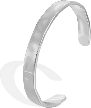 Gold/Silver Wide Hammered Textured Cuff Bangle Bracelets for Women