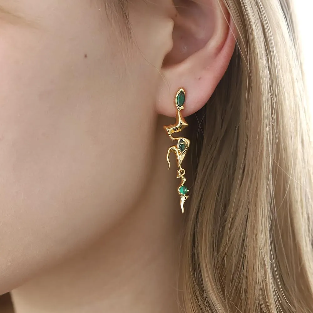 Gothic snake element personalized earrings, fashionable animal earrings, women's personalized accessories, punk snake accessories