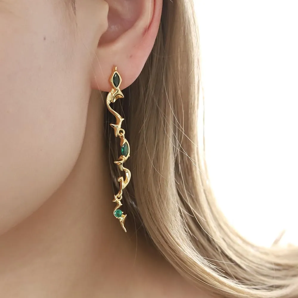 Gothic snake element personalized earrings, fashionable animal earrings, women's personalized accessories, punk snake accessories