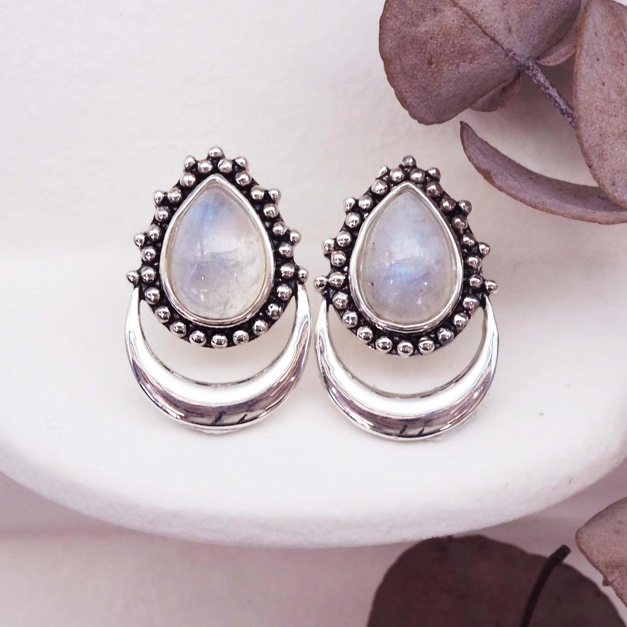 Half Moon Moonstone Set