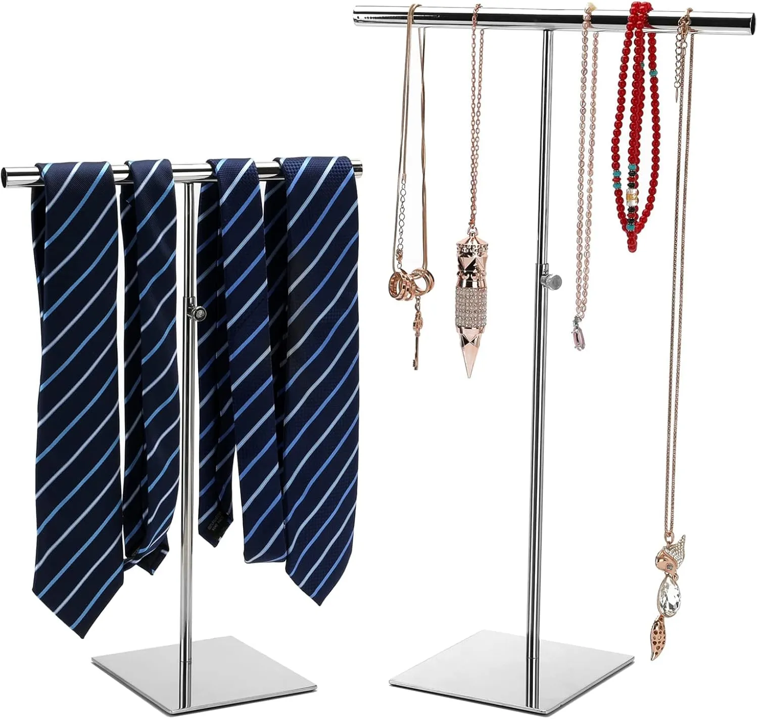 Handbag Purse Metal  , 2Pcs Bag Purse Metal Display Stand Tower Stand Adjustable Height for Bangles, Necklaces, Bracelets, Rings, Bag