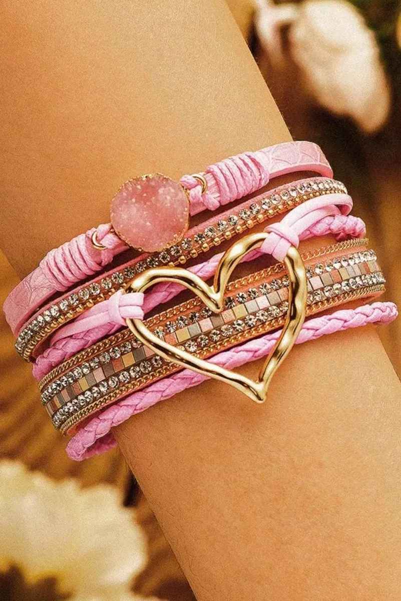 Heart Bohemian Rhinestone Magnetic Bangles Bracelet