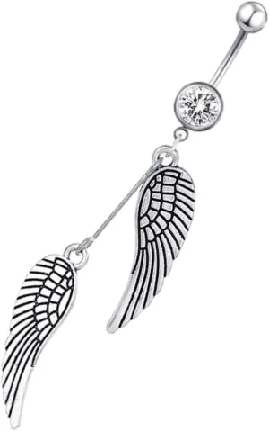 Hemoton Dainty Angel Wing Navel Ring Belly Jewelry Wing Charm Fashionable Belly Button Decor Summer Must-have