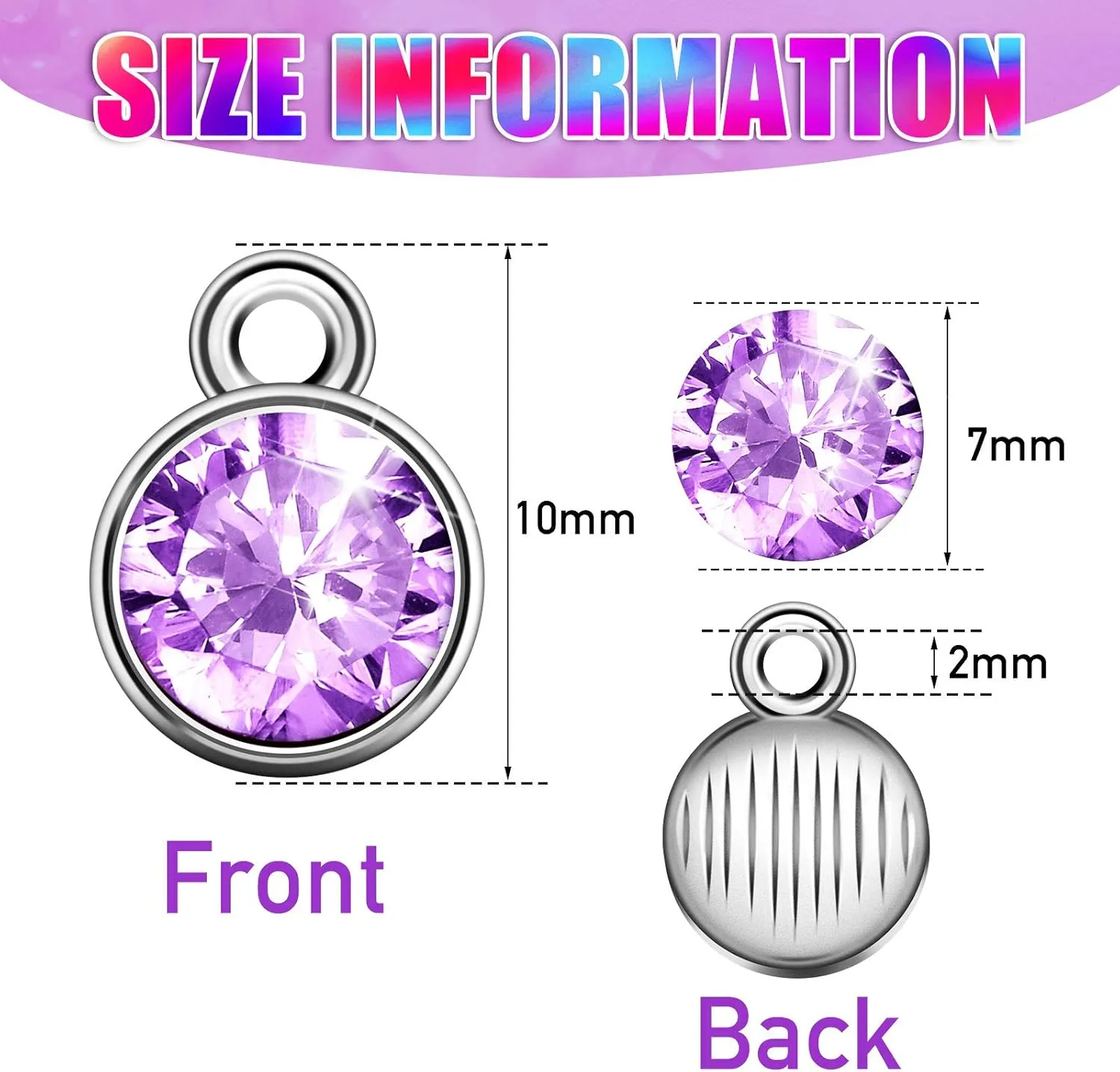 Hicarer 72 Pcs Crystal Birthstone Charms DIY Beads Pendant Crystal Charm for Jewelry Necklace Bracelet Earring Making, 7 mm