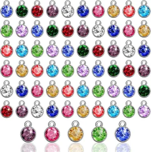 Hicarer 72 Pcs Crystal Birthstone Charms DIY Beads Pendant Crystal Charm for Jewelry Necklace Bracelet Earring Making, 7 mm