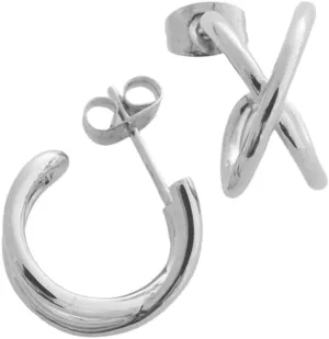 HONEYCAT Thick Crossover Hoop Earrings | Minimalist, Delicate Jewelry