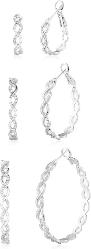 Hoop Earrings for Women 925 Sterling Silver Earrings Hypoallergenic 14K Gold Plated Earrings Chunky Hoops Earring Huggie Hoop Earrings Rhinestone Earring Jewelry Gifts for Women (20/30/40/50/60MM)