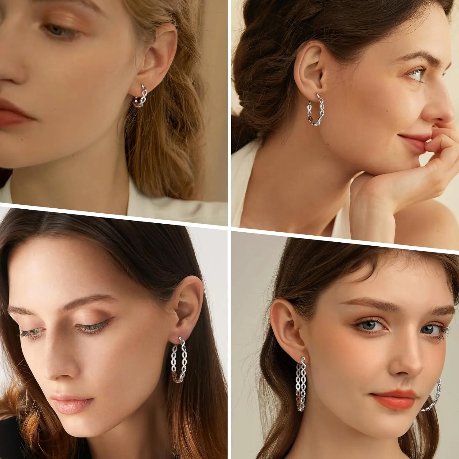 Hoop Earrings for Women 925 Sterling Silver Earrings Hypoallergenic 14K Gold Plated Earrings Chunky Hoops Earring Huggie Hoop Earrings Rhinestone Earring Jewelry Gifts for Women (20/30/40/50/60MM)