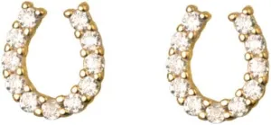 Horseshoe Lucky Real 925 Sterling Silver Small Mini Stud Earrings for Women Hypoallergenic Tiny Unique Lightweight Birthday Cartilage Piercing Fashion Dainty Jewelry