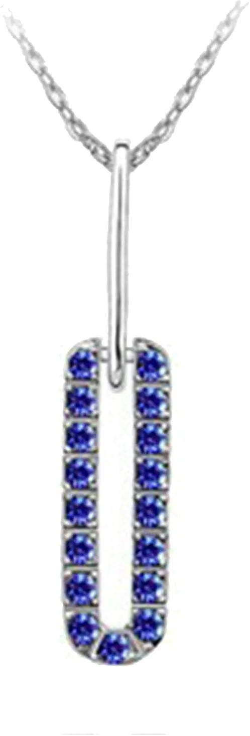 HSQYJ Color Austrian Crystal Pendant Necklaces for Women Fashion Dainty White Gold Plated Rectangle Birthstone Necklace for Women Girl Jewelry Gift