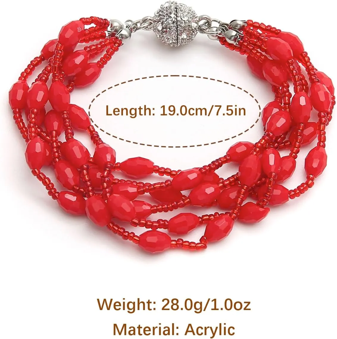 HZMAN Boho Beaded Bracelet for Women Dainty Retro Multi Strands Bohemian Bracelet Jewelry Gift