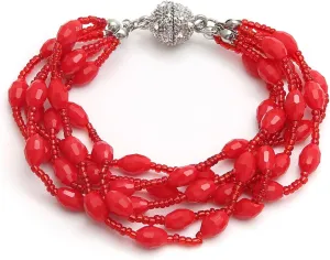 HZMAN Boho Beaded Bracelet for Women Dainty Retro Multi Strands Bohemian Bracelet Jewelry Gift