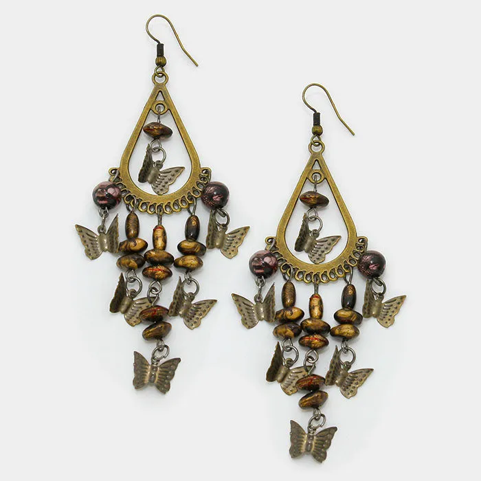 iLLASPARKZ Boho butterfly chandelier earrings