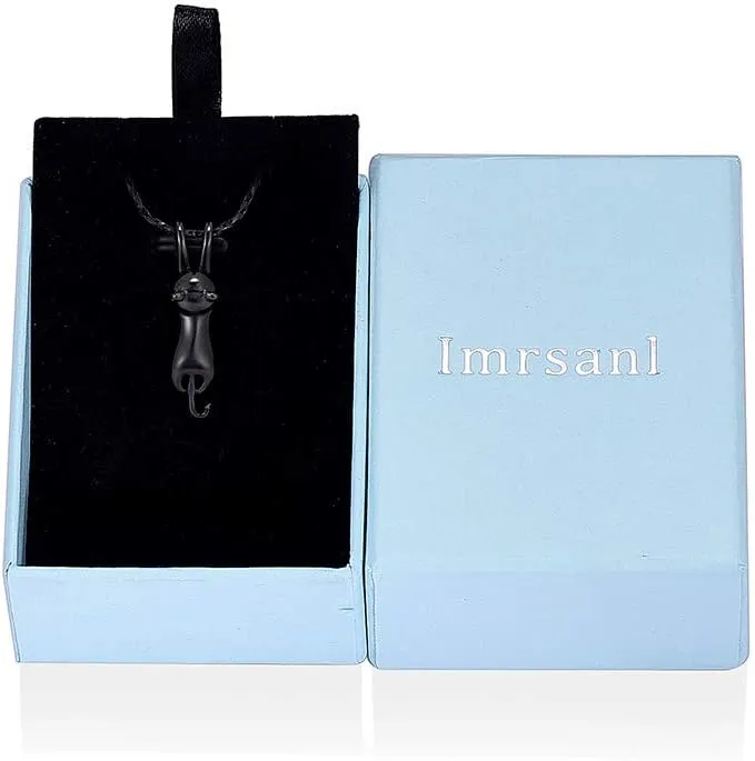 Imrsanl Pet Cremation Jewelry for Ashes Memorial Ash Jewelry Keepsake Cat Urn Pendants for Animal Ashes Necklace