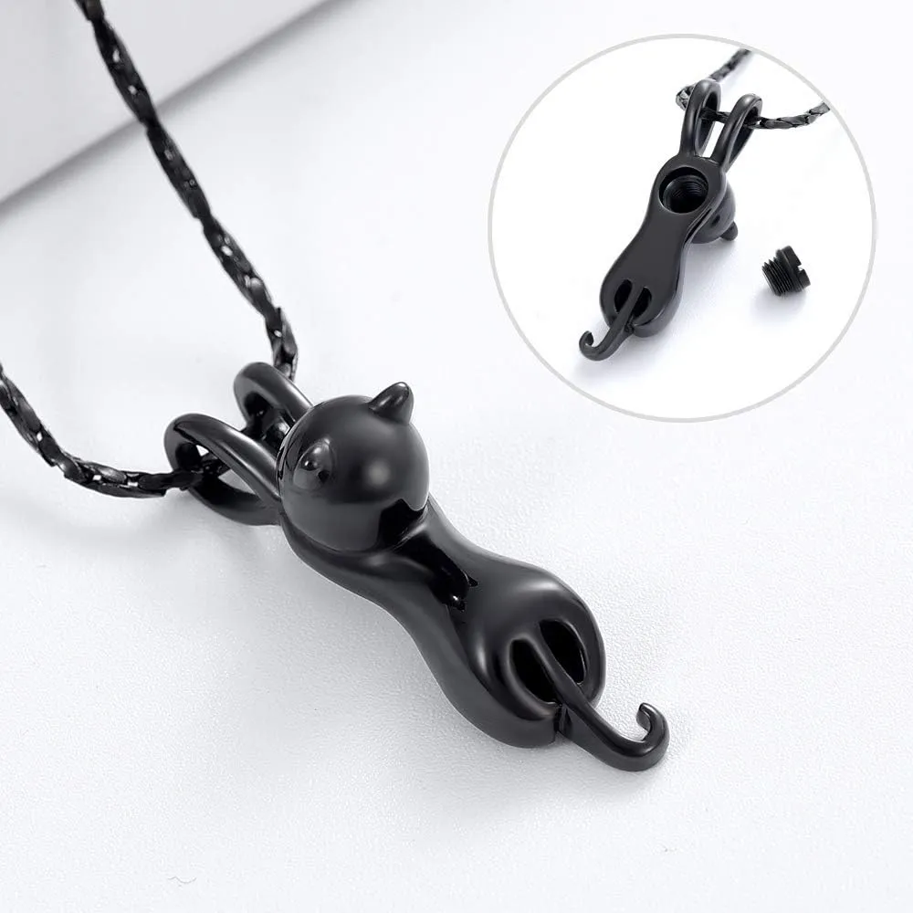 Imrsanl Pet Cremation Jewelry for Ashes Memorial Ash Jewelry Keepsake Cat Urn Pendants for Animal Ashes Necklace