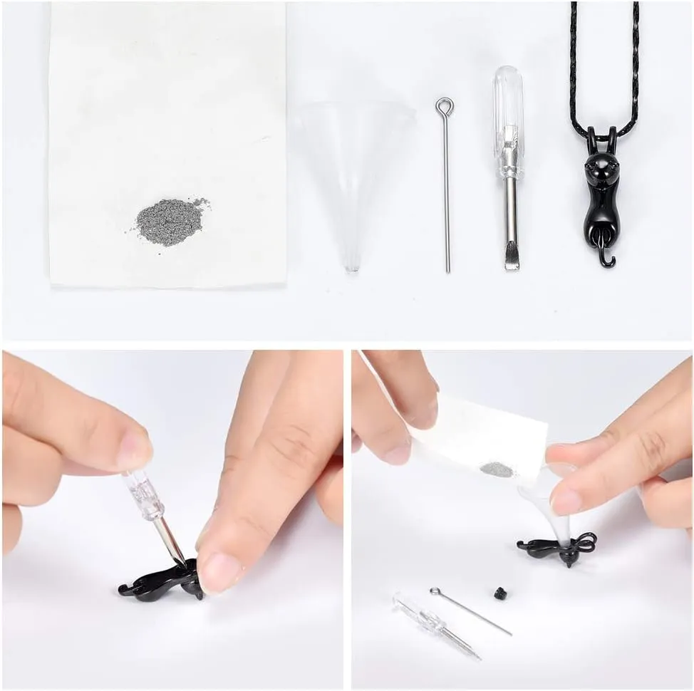 Imrsanl Pet Cremation Jewelry for Ashes Memorial Ash Jewelry Keepsake Cat Urn Pendants for Animal Ashes Necklace