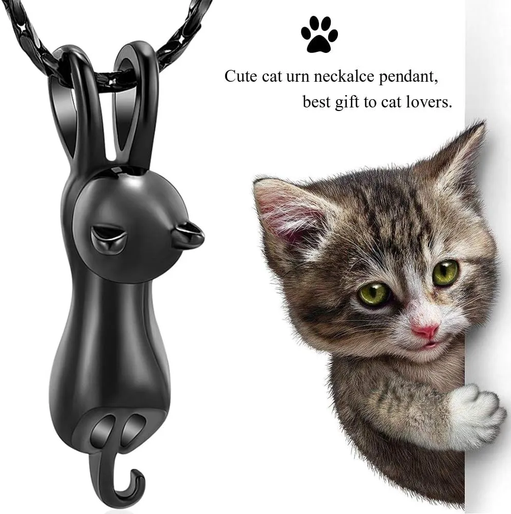 Imrsanl Pet Cremation Jewelry for Ashes Memorial Ash Jewelry Keepsake Cat Urn Pendants for Animal Ashes Necklace