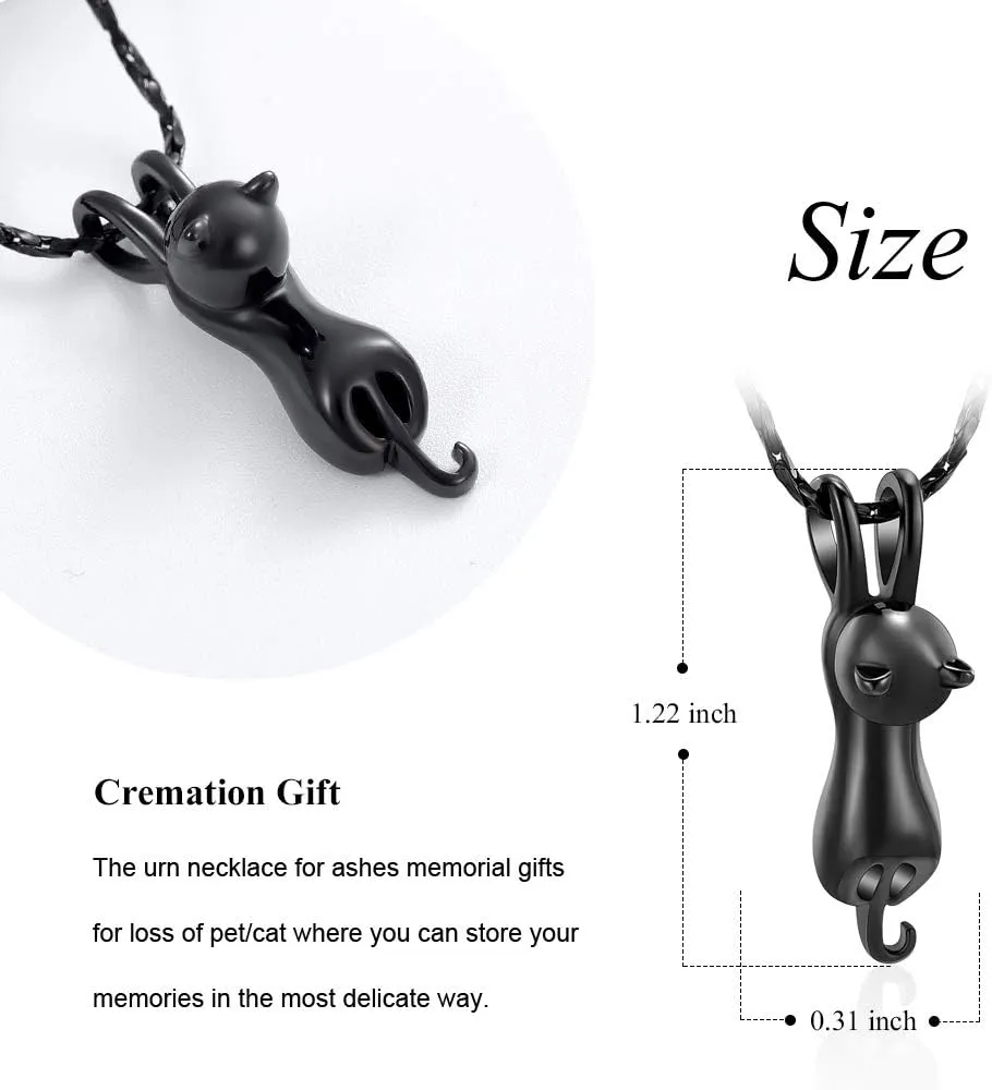 Imrsanl Pet Cremation Jewelry for Ashes Memorial Ash Jewelry Keepsake Cat Urn Pendants for Animal Ashes Necklace