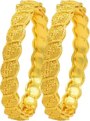 Indian 24K Gold Plated Bangles For Women & Girls Ethnic Designer Wedding Dubai Bracelet Jewelry Gifts 2pcs
