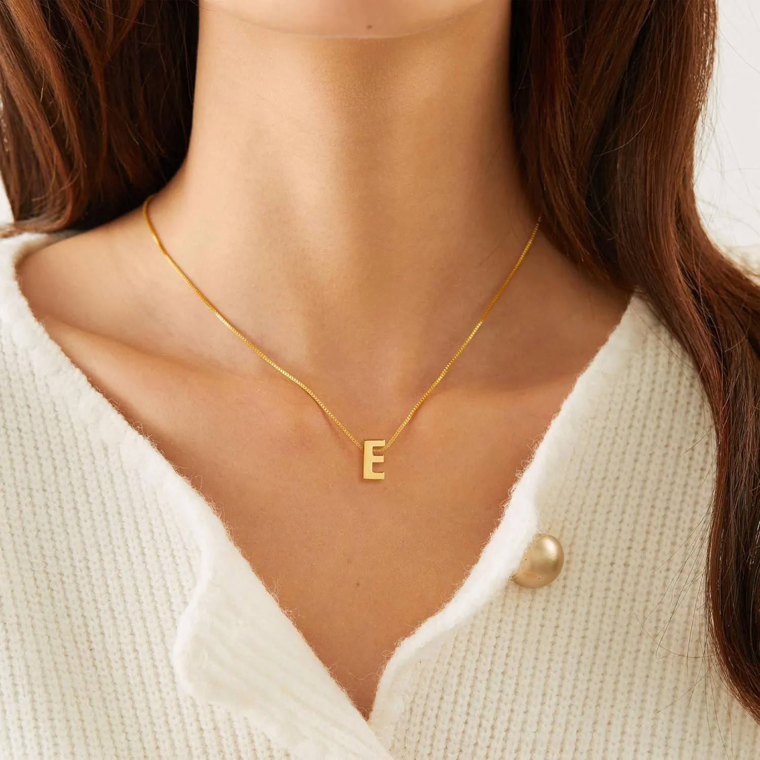 Initial Necklace for Women Girls - Dainty 18K Gold Plated Initial Letter Necklace Teen Girls Gifts Trendy Stuff Tiny A-Z Pendant Necklace Birthday Gifts 5 6 7 8 9 10 Years Old Girl