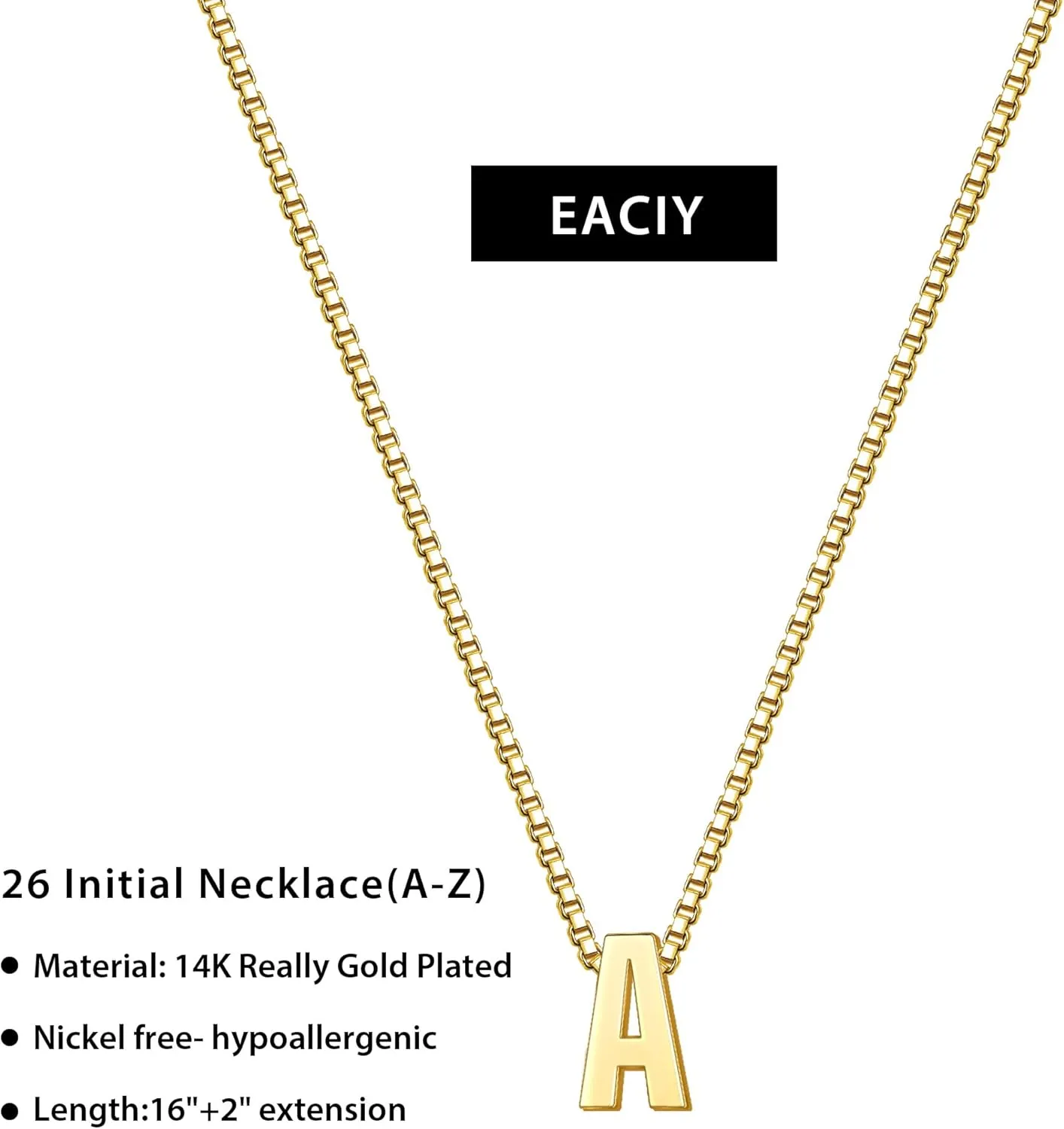 Initial Necklace for Women Girls - Dainty 18K Gold Plated Initial Letter Necklace Teen Girls Gifts Trendy Stuff Tiny A-Z Pendant Necklace Birthday Gifts 5 6 7 8 9 10 Years Old Girl
