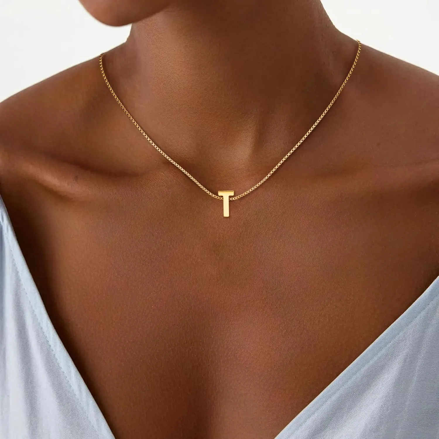 Initial Necklace for Women Girls - Dainty 18K Gold Plated Initial Letter Necklace Teen Girls Gifts Trendy Stuff Tiny A-Z Pendant Necklace Birthday Gifts 5 6 7 8 9 10 Years Old Girl