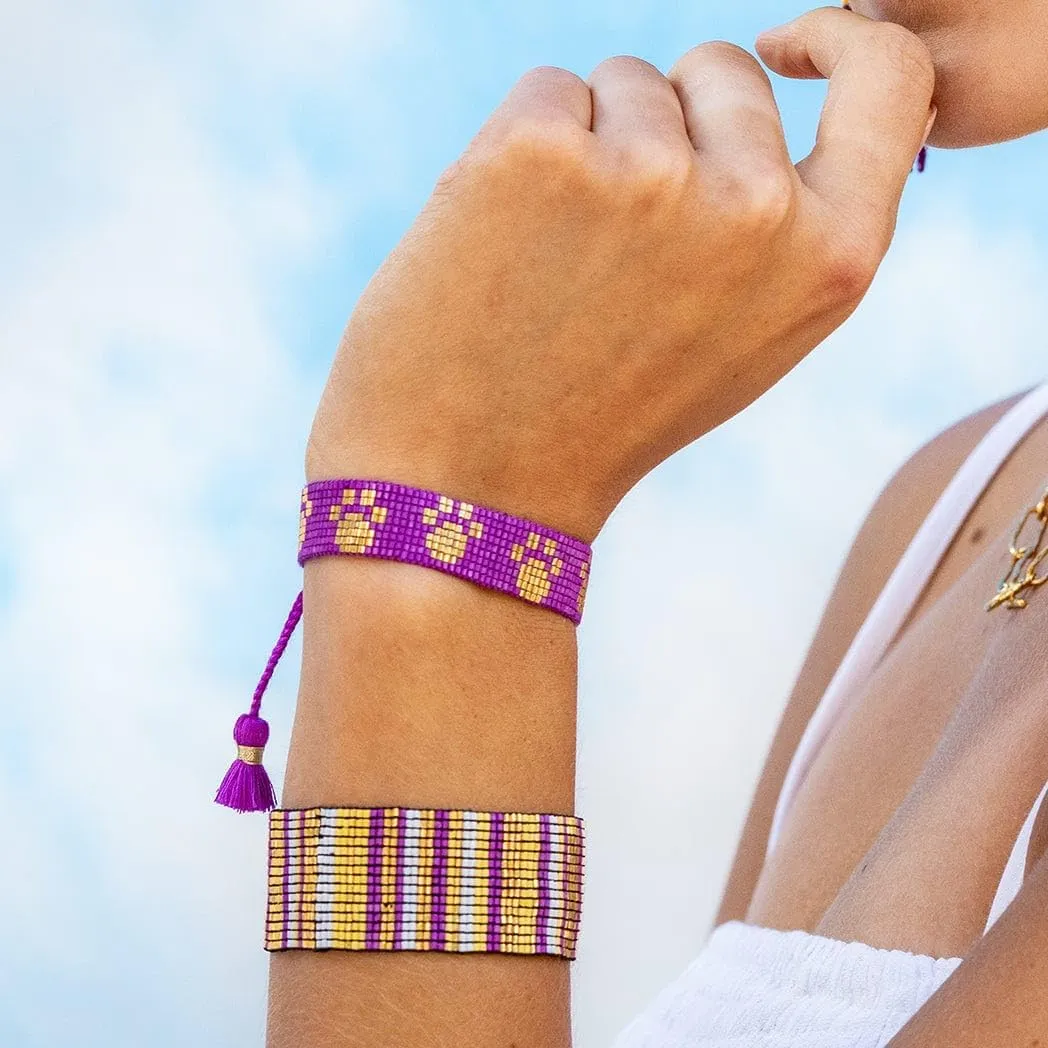 INK   ALLOY Beaded Boho Bracelets, Gabby Word Bracelet, Sliding Knot Wristband Friendship Bracelets, Handmade Jewelry for the Modern Bohemian, 5.25"-8.25" Adjustable Band, .5" W