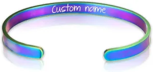 Inspirational Bracelet Custom Rose Gold Bracelets for Women Personalized Gift Cuff Bracelet Custom Rose Gold Bracelets Mantra Engraved Birthday Bangle Bracelet