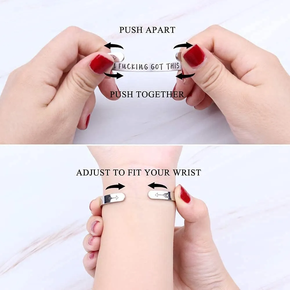 Inspirational Bracelet Custom Rose Gold Bracelets for Women Personalized Gift Cuff Bracelet Custom Rose Gold Bracelets Mantra Engraved Birthday Bangle Bracelet