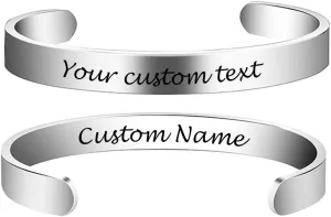 Inspirational Bracelets Custom Bracelet Stainless Steel Cuff Bangle Gifts for Women, Men s -Motivational Mantra Quote Inspirational Jewelry for Friendship Encouragement with Gift Box.
