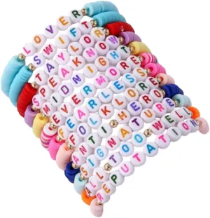 Inspired Friendship Bracelets Set Bohemian Layering Surfer Beaded Bracelets Handmade Clay Beads Music Singer Inspired Bracelet Jewelry Gifts for Women Girls Fans
