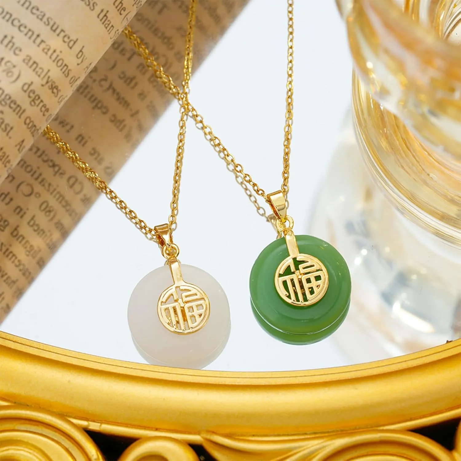 Jade Necklace for Women Buddha Jade Necklaces Green Crystal Necklace Lucky Buddha Jewelry Stocking Stuffers for Women Men