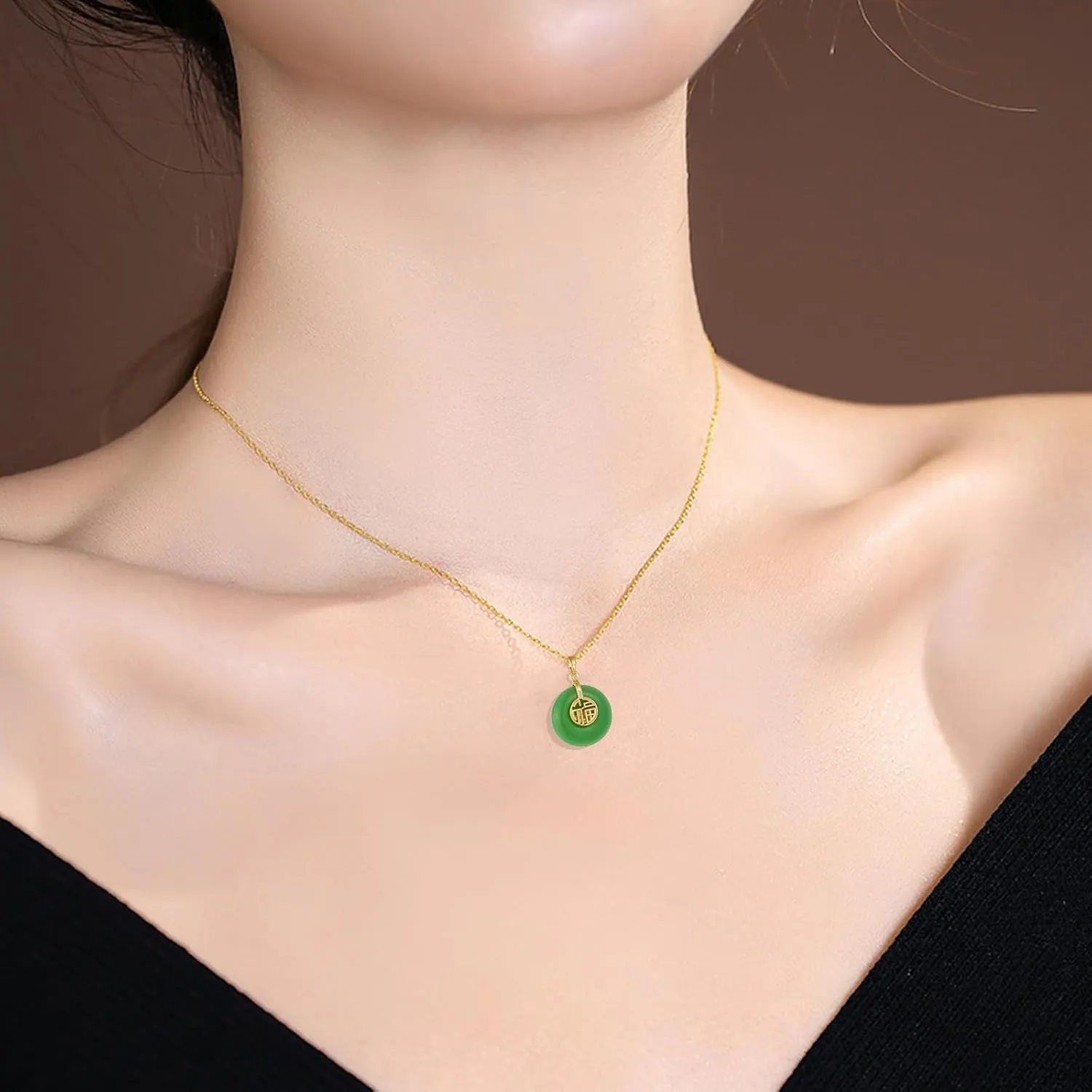 Jade Necklace for Women Buddha Jade Necklaces Green Crystal Necklace Lucky Buddha Jewelry Stocking Stuffers for Women Men