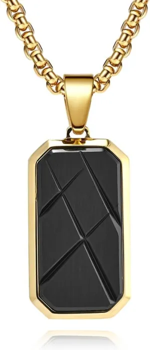 JAYUMO Mens Fashion Stainless Steel Military Cross Dog Tag Pendant Necklace Curb Chain 22-24 InchBlack, Silver