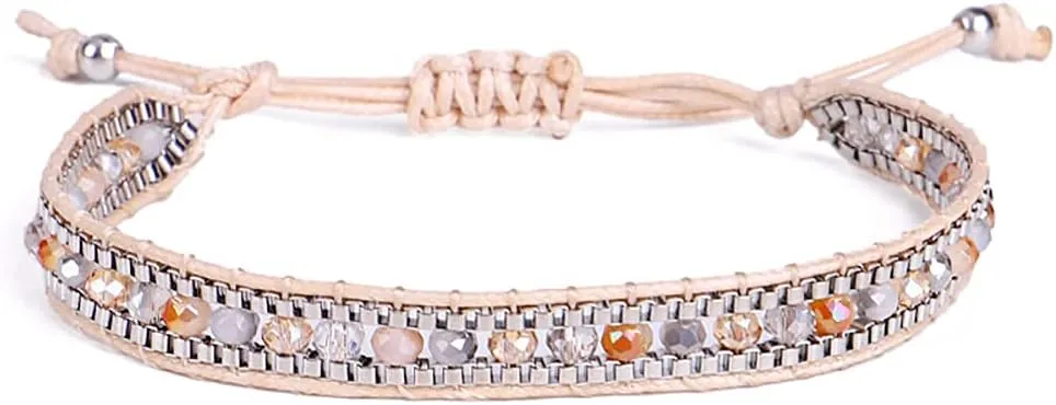 JAYUMO Multicolor Handmade Beaded Adjustable Bohemia Friendship Charm Bracelets for Women Girls