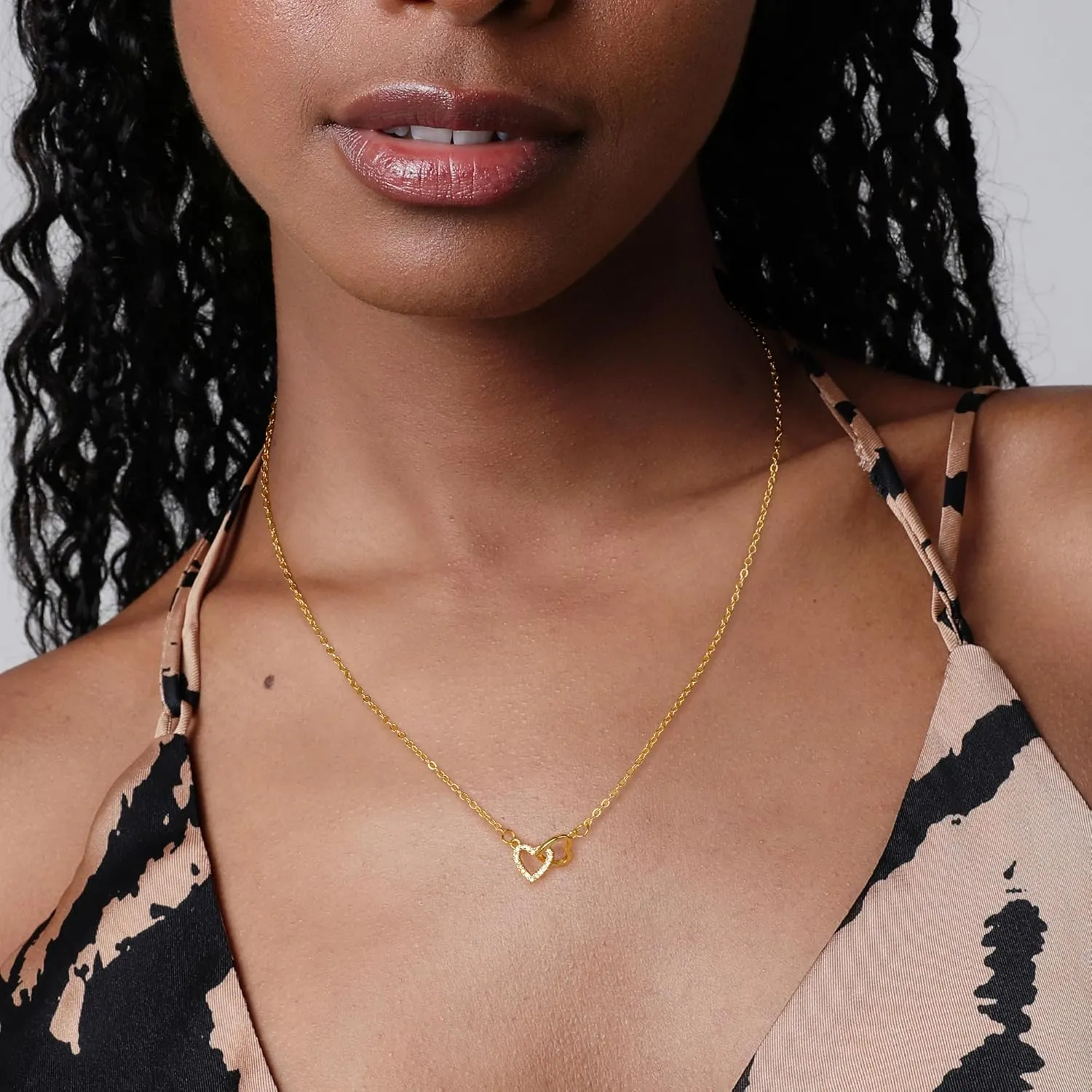 Jewlpire Mother's Day Gifts for Women Gold Necklace for Women, 14K Plated Gold Layered Necklaces for Women, Non Tarnish Herringbone Necklace Paperclip Chain Gifts for Her Wife
