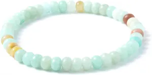 Jinxiuge Elastic Stone Beaded Bracelet for Women Handmade Beach Boho Beads Ankle Bracelet Jewelry for Birthday Party Gift for Her