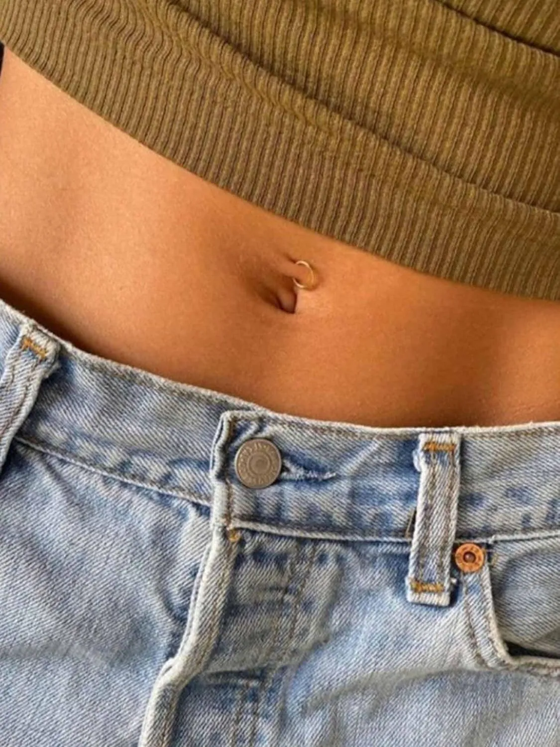 Jstyle 14G Belly Button Ring 316L Surgical Steel Belly Rings Hoop for Women Clear CZ Opal Clicker Hoop Belly Button Rings Gold Silver Small Navel Belly Body Piercing Jewelry 8mm 10mm 12mm