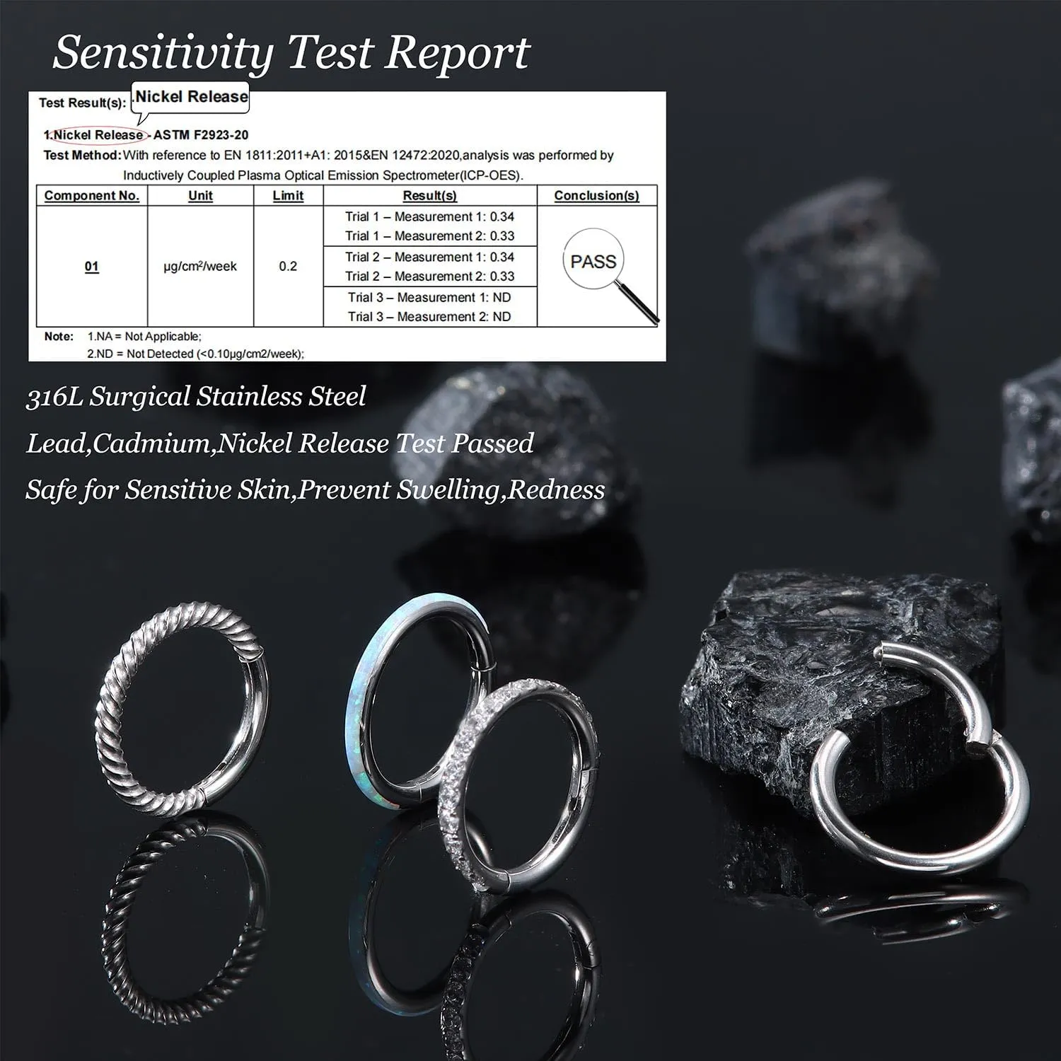 Jstyle 14G Belly Button Ring 316L Surgical Steel Belly Rings Hoop for Women Clear CZ Opal Clicker Hoop Belly Button Rings Gold Silver Small Navel Belly Body Piercing Jewelry 8mm 10mm 12mm