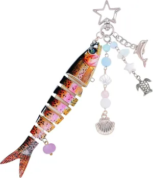Jxueych Fish Keychain Stunning Gift for Her, Perfect Father's Day Gifts, for Fishing Enthusiasts & Marine Life Lovers