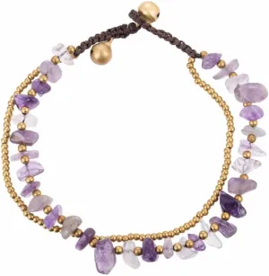 kelistom Bohemian Ankle Bracelets for Women Teen Girls, Handmade Natural Stone Beaded Chain Anklet