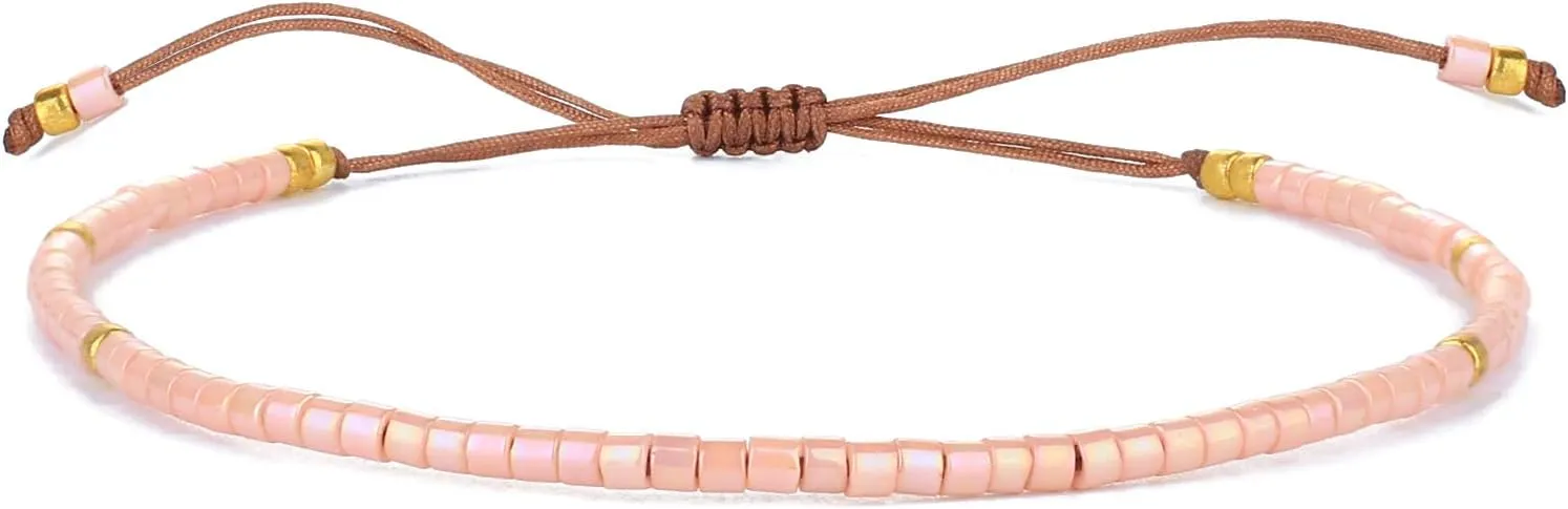 KELITCH New Miyuki Crystal Adjustable Bracelet Handmade Friendship Bracelets for Women