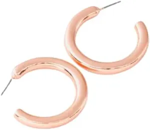 Kute Accessories- Hoop earrings - Candongas 24k gold plated. Chunky, bold, flat. Gold, Silver, Rose Gold