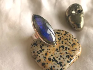 Labradorite Adjustable Naevia Ring - Reg. Marquise